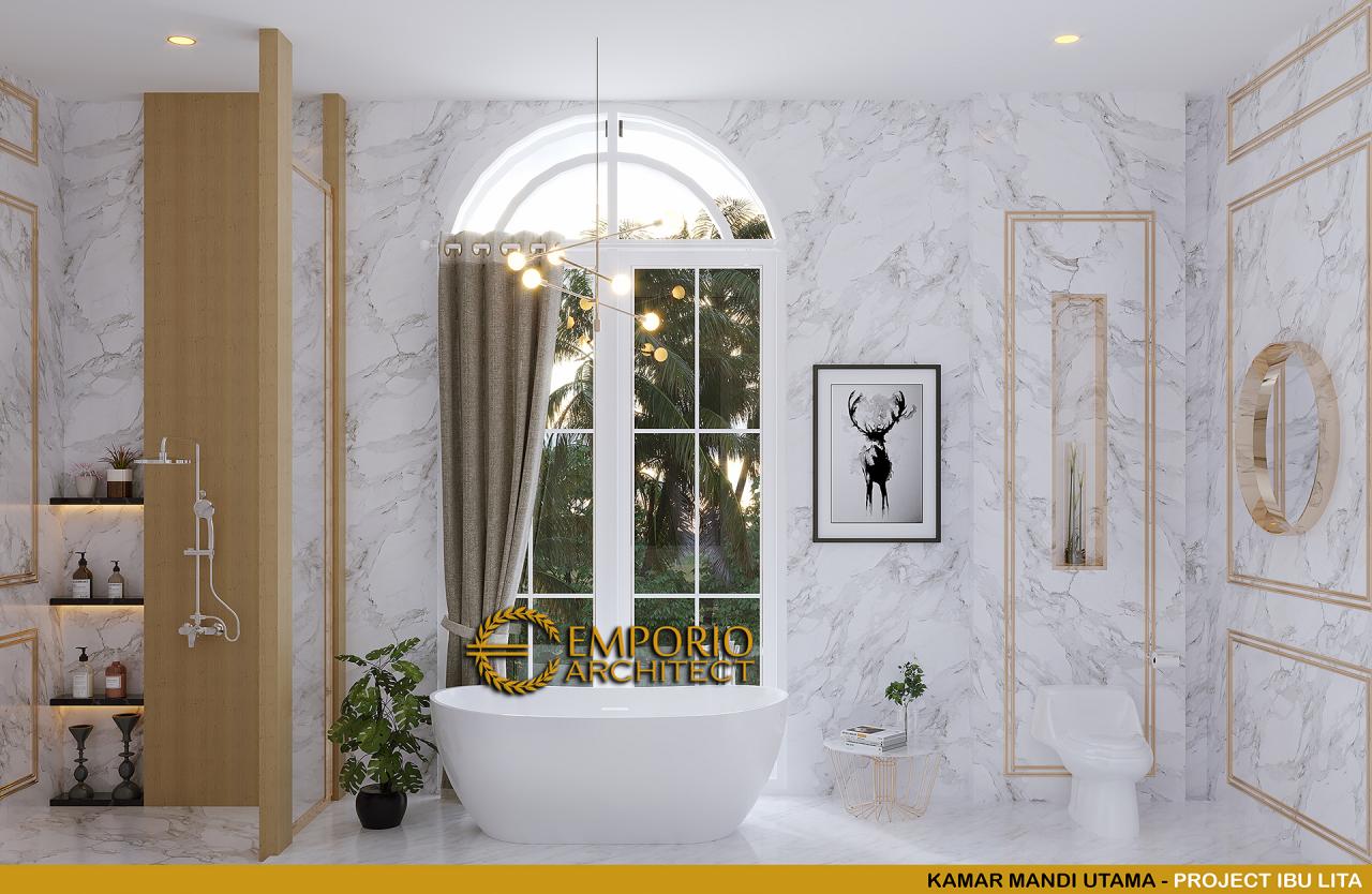 Desain Kamar Mandi Utama Rumah Classic 2 Lantai Ibu Lita di Cibubur, Jakarta Timur 19