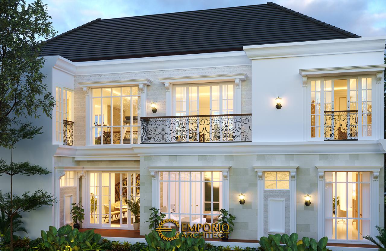 Desain Tampak Belakang Rumah Classic 2 Lantai Bapak Anto di Bandung, Jawa Barat 3