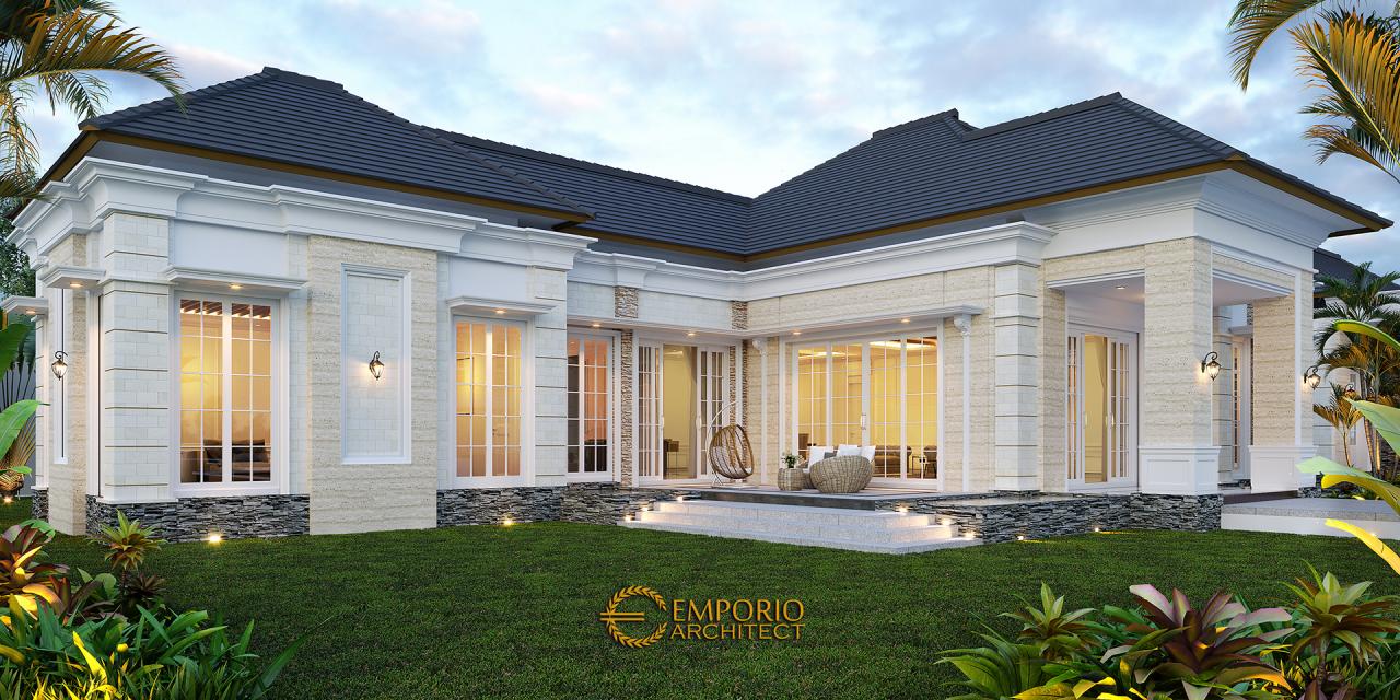 Desain Tampak Depan Paviliun Classic 1 Lantai Bapak Johan di Manado, Sulawesi Utara 4