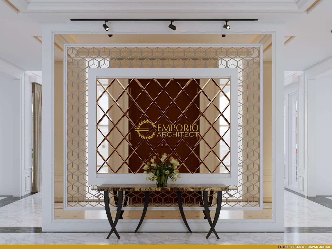 Desain Lobi Rumah Classic 2 Lantai Bapak Johan di Manado, Sulawesi Utara 12