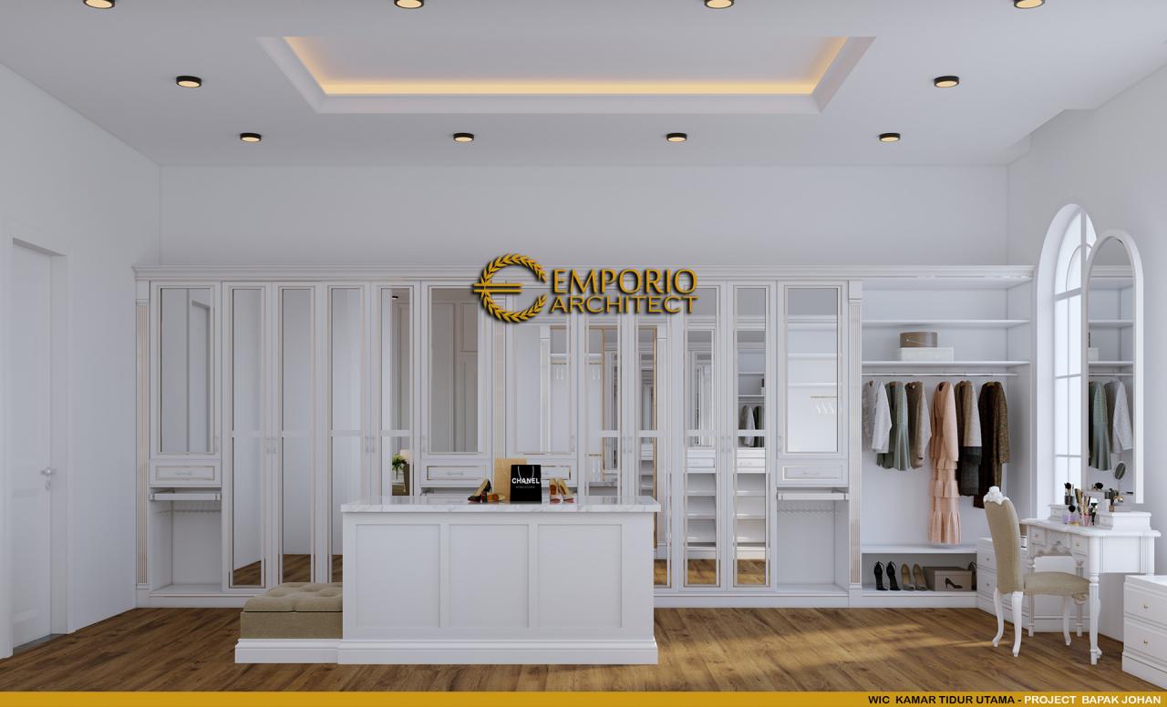 Desain Walk In Closet Kamar Tidur Utama Rumah Classic 2 Lantai Bapak Johan di Manado, Sulawesi Utara 19