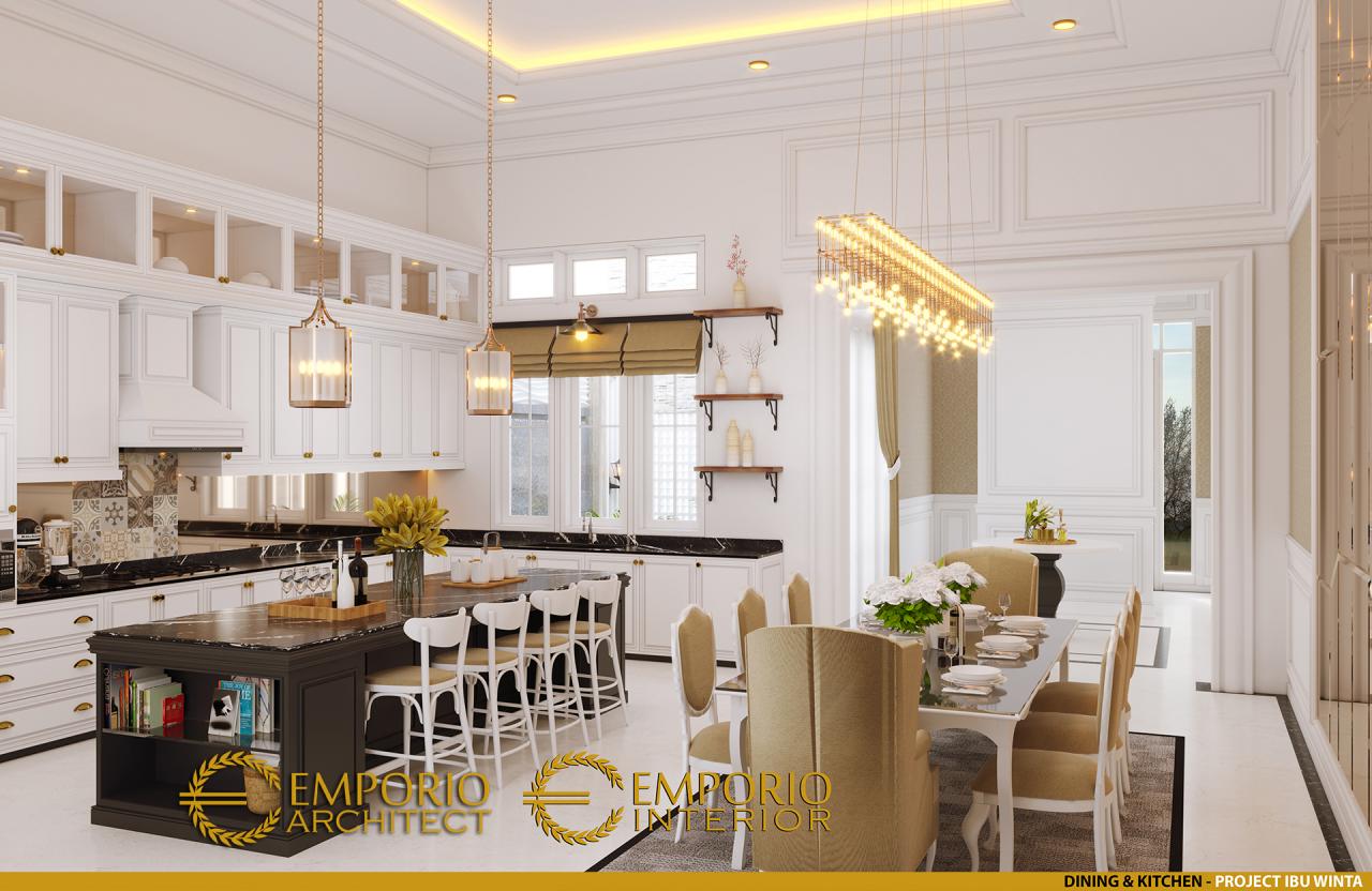 Desain Ruang Makan dan Dapur 1 Rumah Classic 2 Lantai Ibu Winta di Jakarta 13