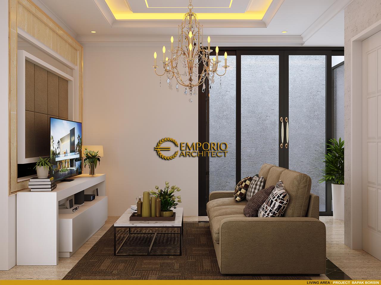 Desain Ruang Keluarga Rumah Classic 2 Lantai Bapak Borsin di Tangerang, Banten 9
