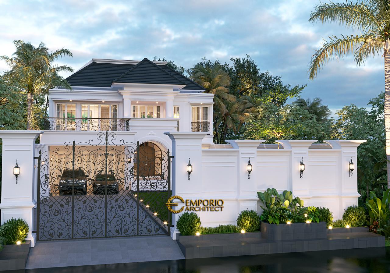 Desain Tampak Depan Dengan Pagar Rumah Classic 2 Lantai Bapak Ridwan di Bandung, Jawa Barat 4