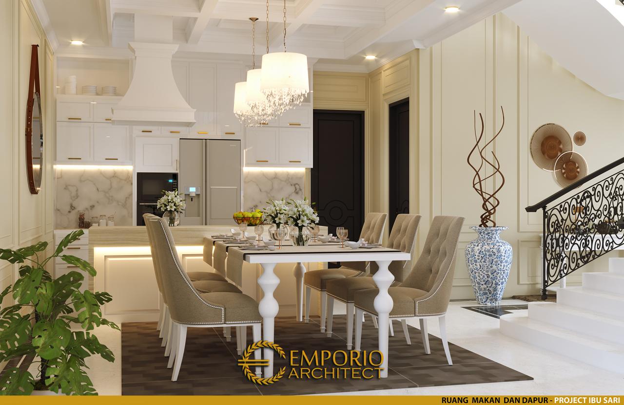 Desain Ruang Makan dan Dapur Rumah Classic 2 Lantai Ibu Sari di Aceh 6