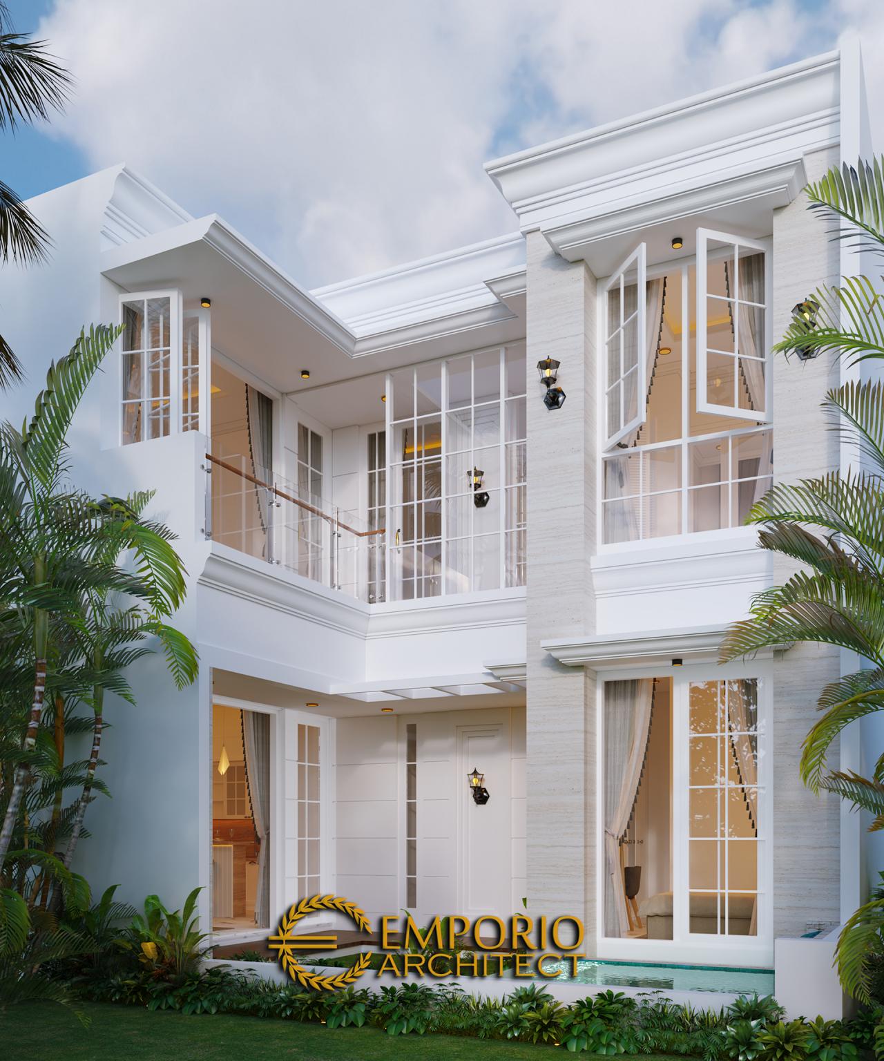 Desain Tampak Belakang Rumah Classic 2 Lantai Bapak Riko di Bekasi, Jawa Barat 3