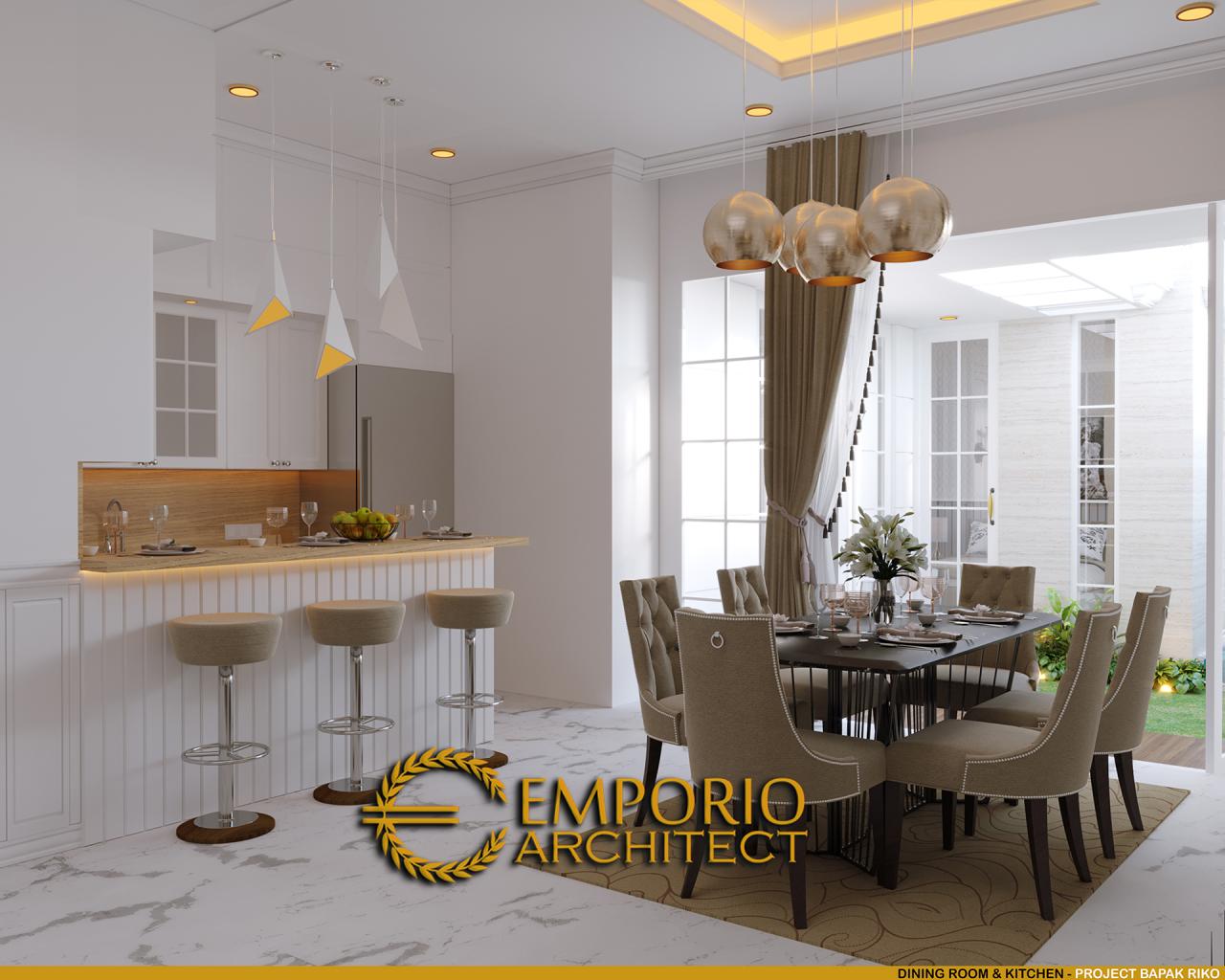 Desain Ruang Makan dan Dapur Rumah Classic 2 Lantai Bapak Riko di Bekasi, Jawa Barat 8