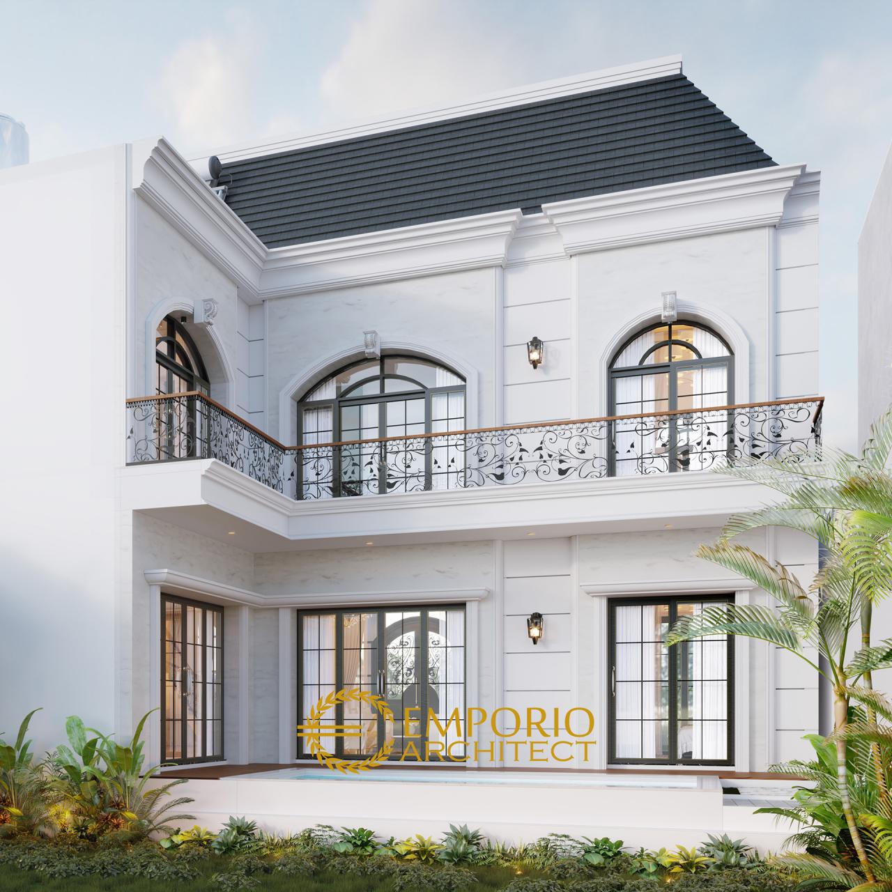 Desain Tampak Belakang Rumah Classic 2 Lantai Ibu Alina di Badung, Bali 4