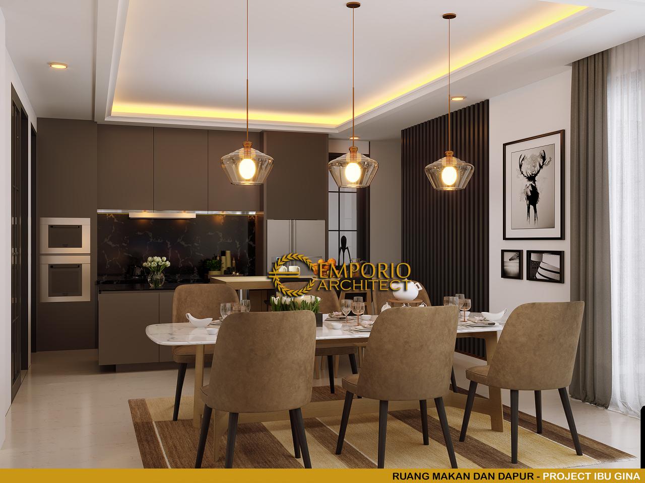 Desain Ruang Makan dan Dapur Rumah Classic 2.5 Lantai Ibu Gina di Bandung, Jawa Barat 7