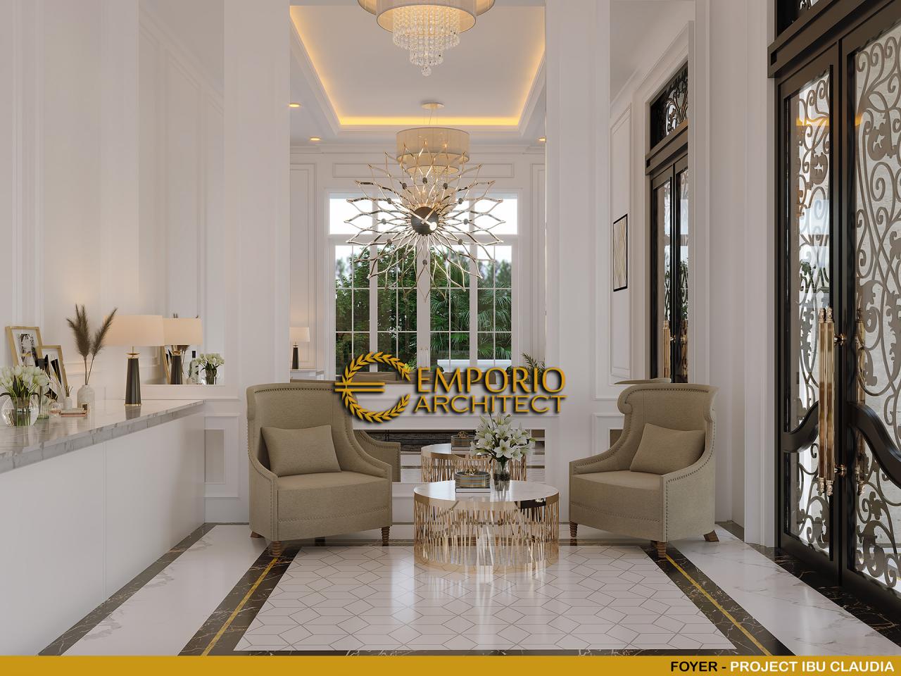 Desain Lobi Rumah Classic 2.5 Lantai Ibu Claudia di Tangerang, Banten 5