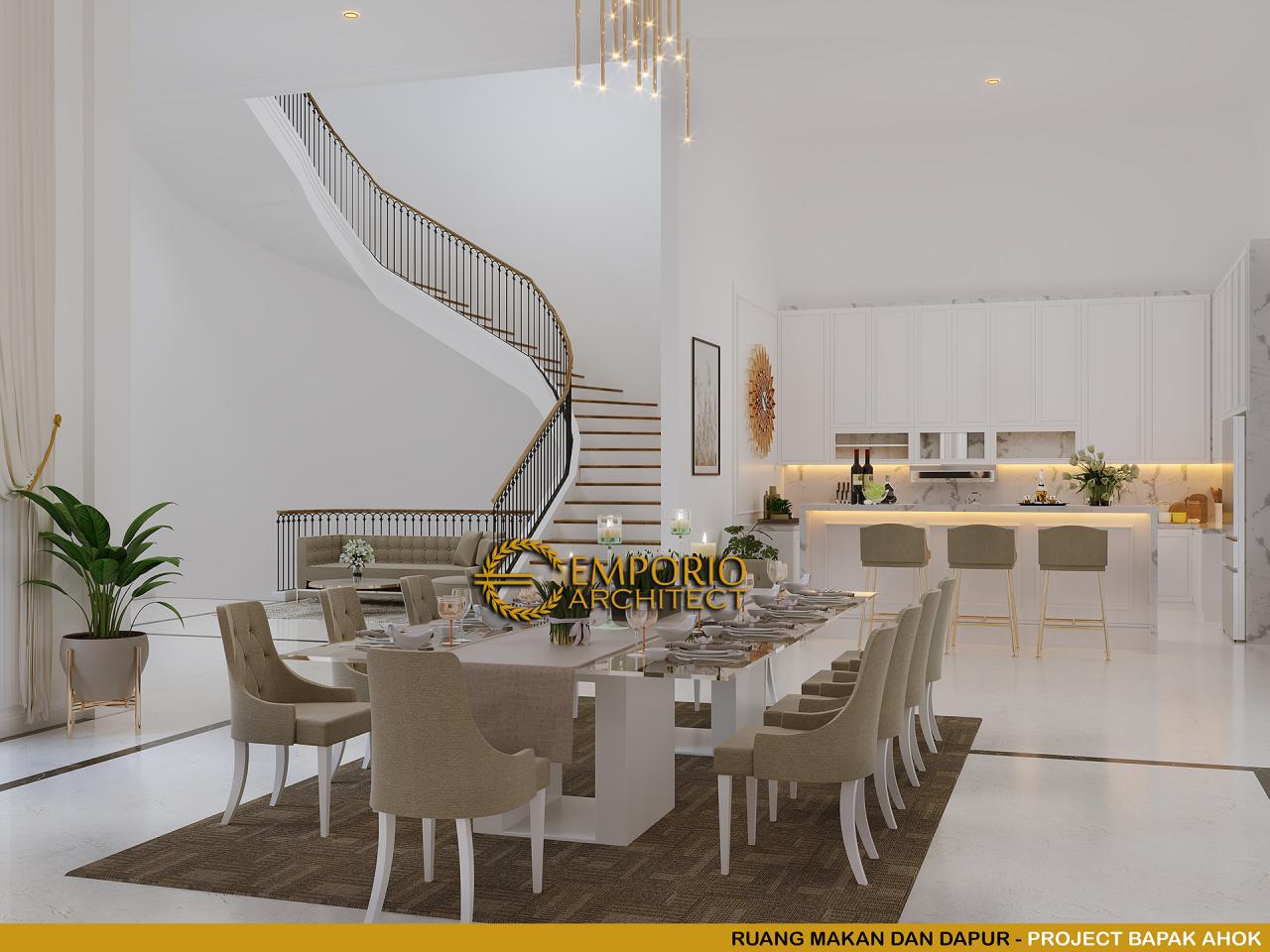 Desain Ruang Makan dan Dapur Rumah Classic 3 Lantai Bapak Ahok di Jakarta 6