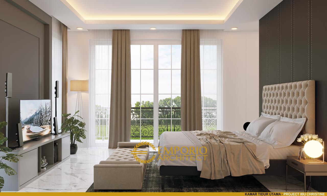 Desain Kamar Tidur Utama Rumah Classic 3 Lantai Ibu Christine di Bandung, Jawa Barat 8