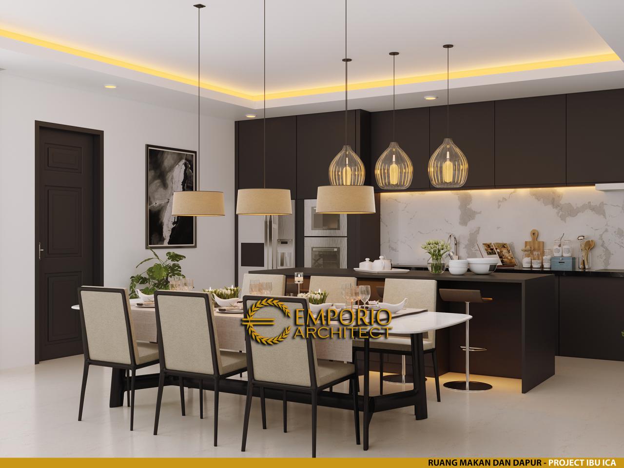 Desain Ruang Makan dan Dapur Rumah Classic 2 Lantai Ibu Ica di Bandung, Jawa Barat 7