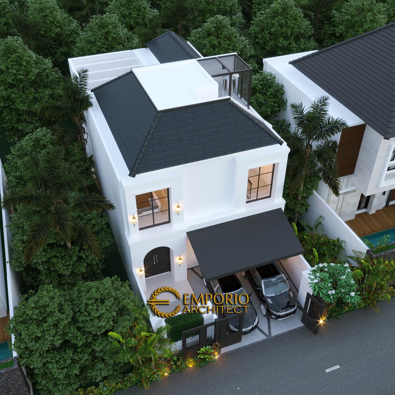 Desain Master Plan Tampak Depan Rumah Classic 2 Lantai Ibu Ica di Bandung, Jawa Barat 4