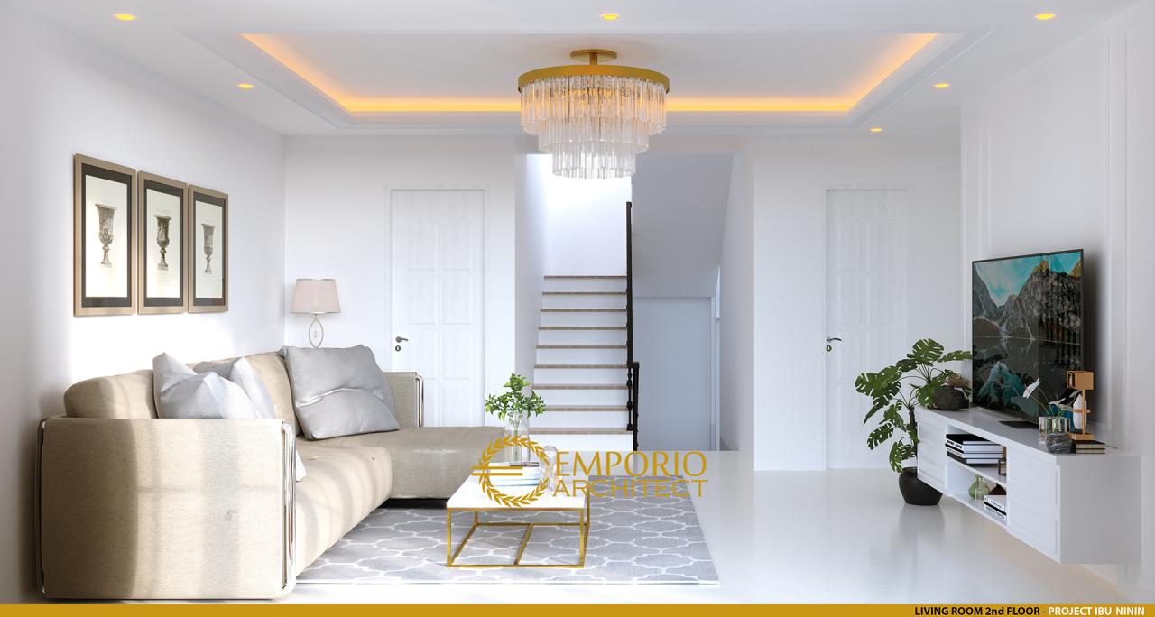 Desain Ruang Keluarga Lantai 2 Rumah Classic 3 Lantai Ibu Ninin di Bintaro, Tangerang Selatan, Banten 7