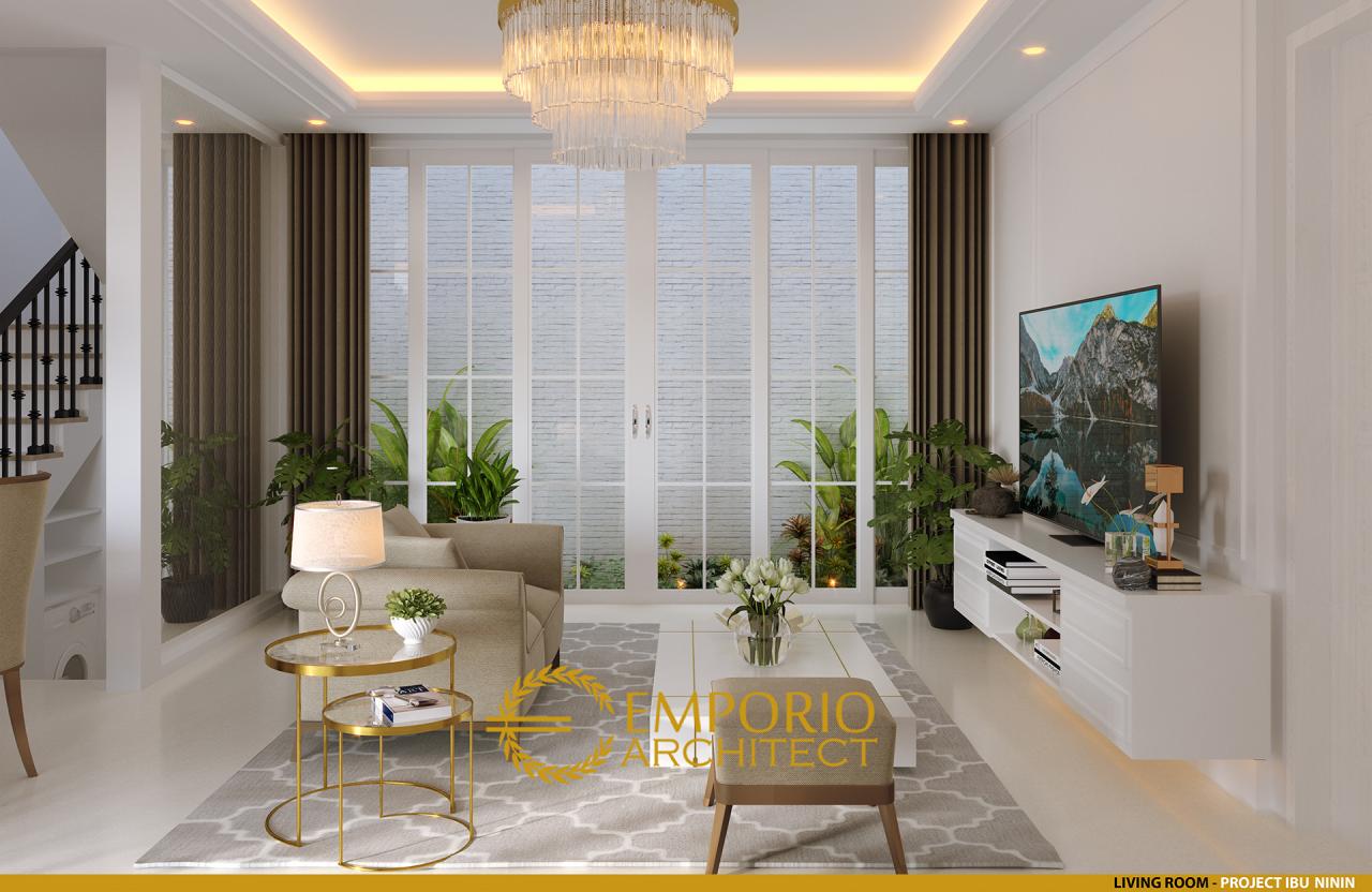 Desain Ruang Keluarga Rumah Classic 3 Lantai Ibu Ninin di Bintaro, Tangerang Selatan, Banten 4