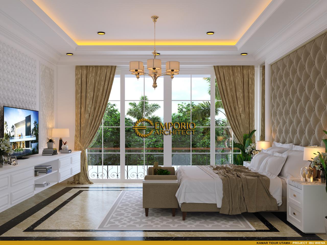 Desain Kamar Tidur Utama Rumah Classic 3.5 Lantai Ibu Wiena di Jakarta Selatan 10