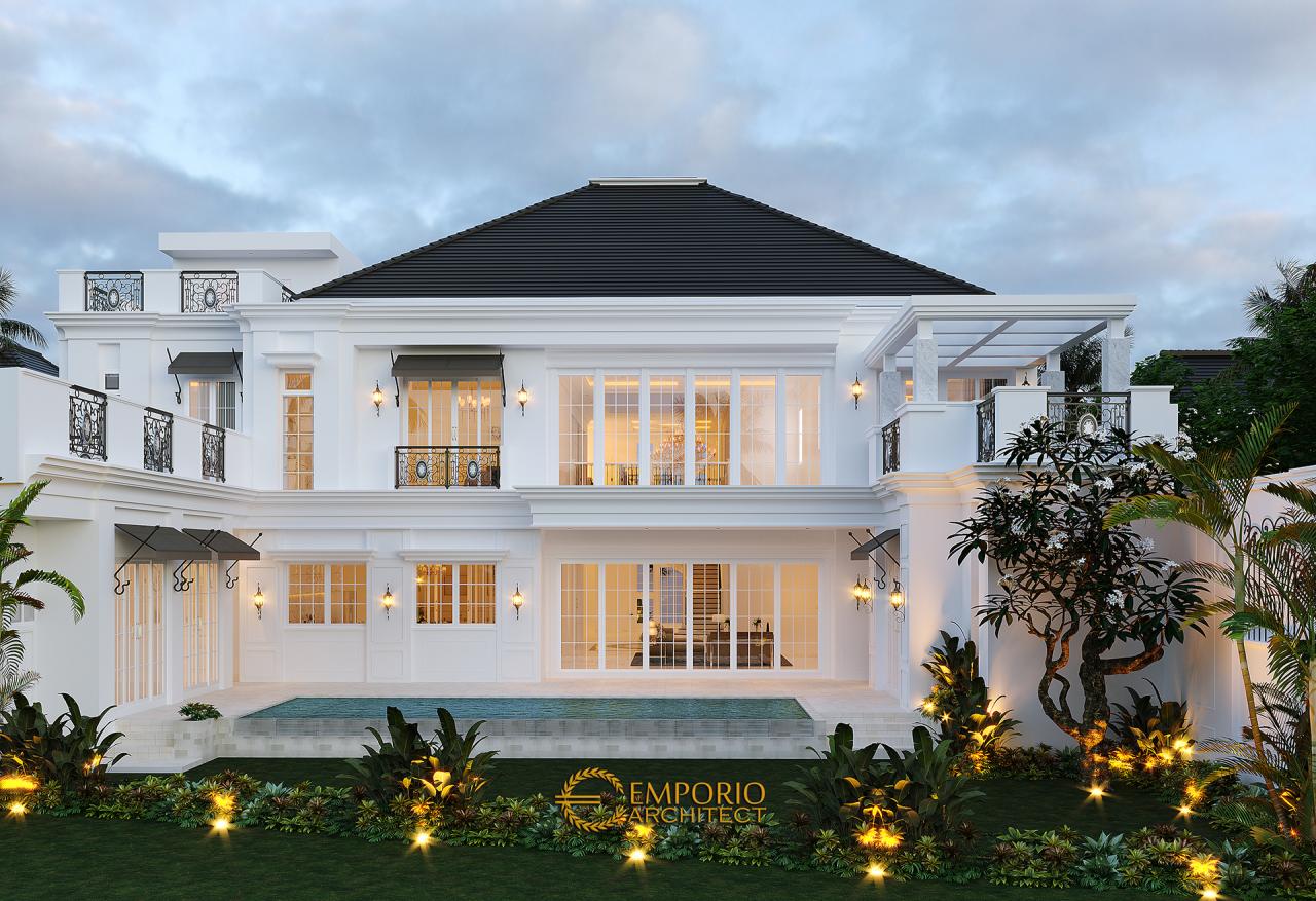 Desain Tampak Belakang Rumah Classic Modern 2 Lantai Ibu J di Semarang, Jawa Tengah 3