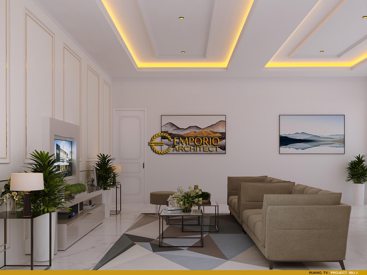 Desain Ruang TV Rumah Classic Modern 2 Lantai Ibu J di Semarang, Jawa Tengah 12