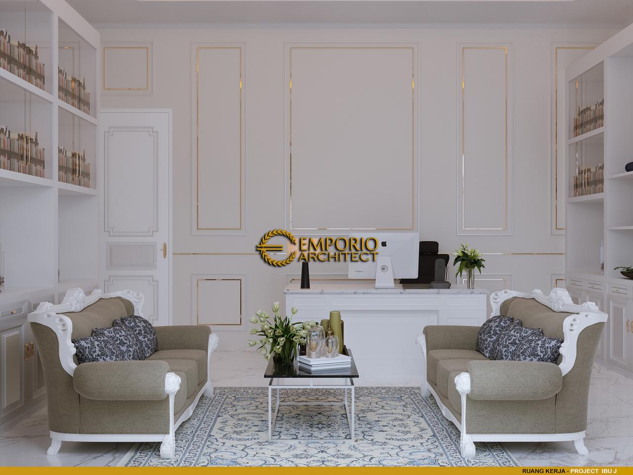 Desain Ruang Kerja Rumah Classic Modern 2 Lantai Ibu J di Semarang, Jawa Tengah 10