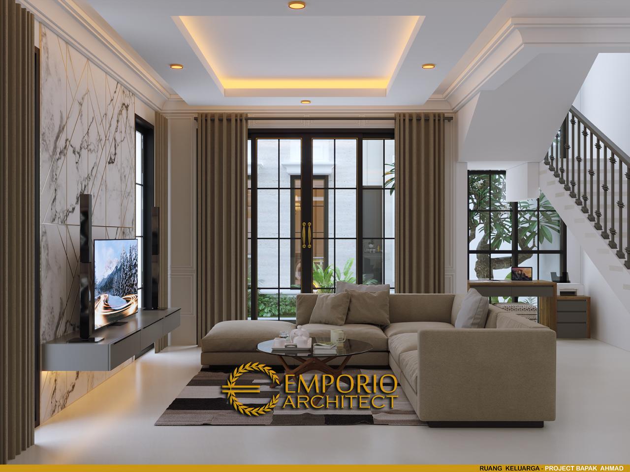 Desain Ruang Keluarga Paviliun Rumah Classic Modern 2.5 Lantai Bapak Ahmad di Jakarta Selatan 18
