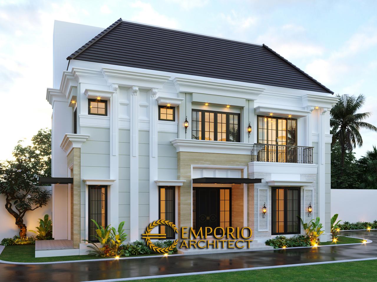 Desain Tampak Depan Paviliun Rumah Classic Modern 2.5 Lantai Bapak Ahmad di Jakarta Selatan 4