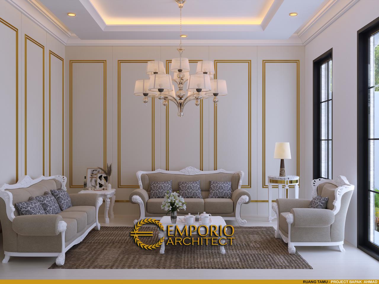 Desain Ruang Tamu Rumah Classic Modern 2.5 Lantai Bapak Ahmad di Jakarta Selatan 9