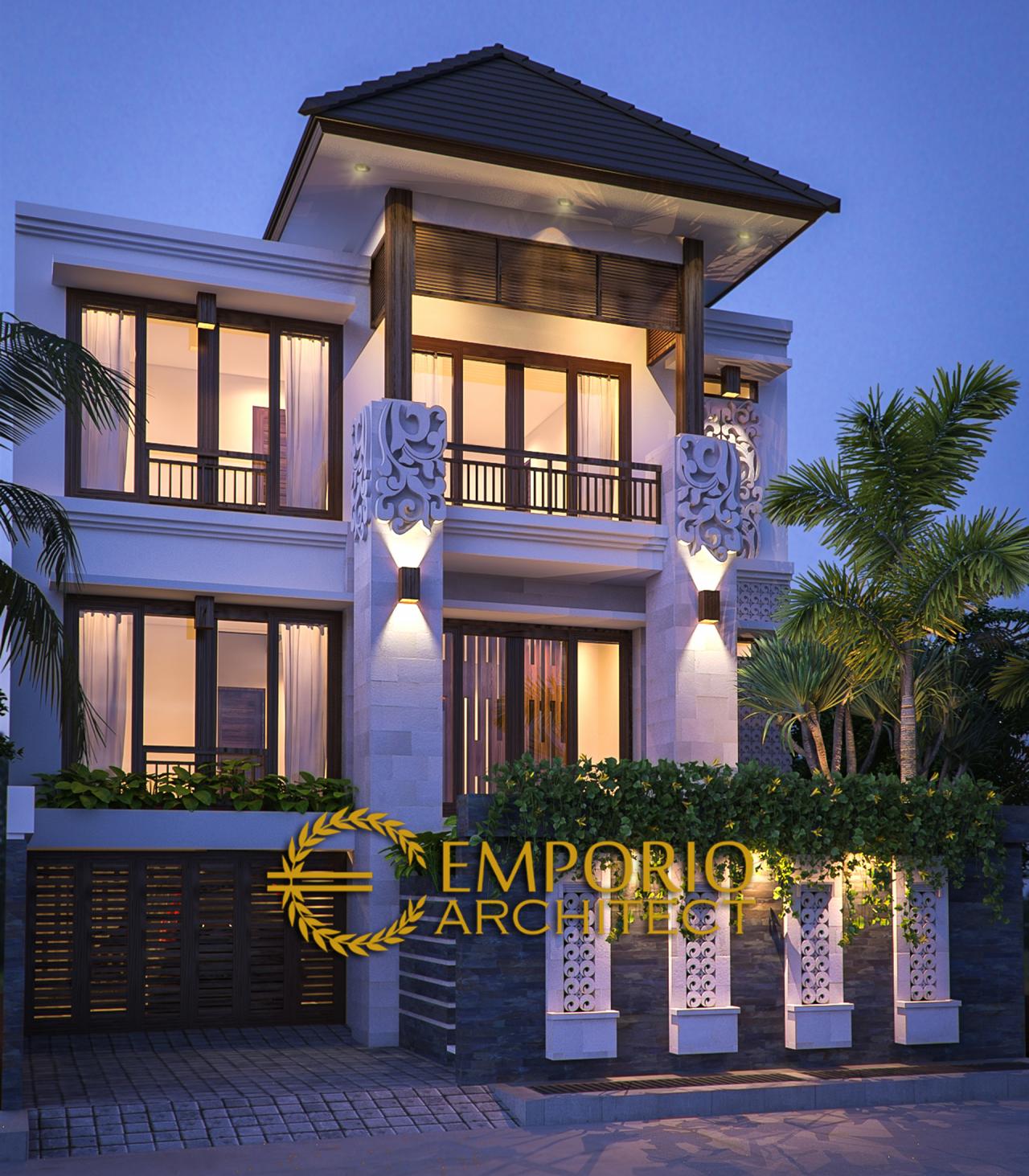Desain Exterior Rumah Villa Bali 3 Lantai Ibu Ria Hanum di Jatibening, Bekasi 1