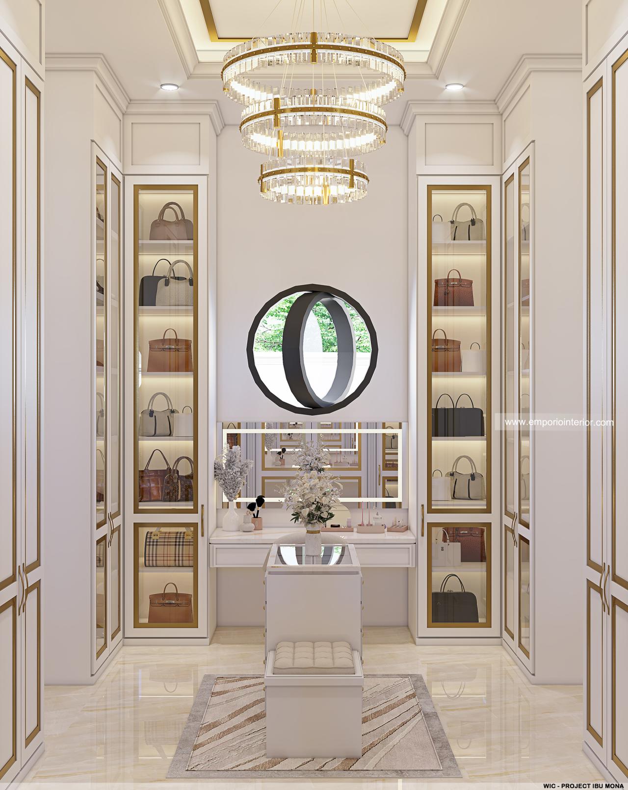 Desain Walk In Closet Rumah Klasik 1 Lantai Ibu Mona di Palu, Sulawesi ...