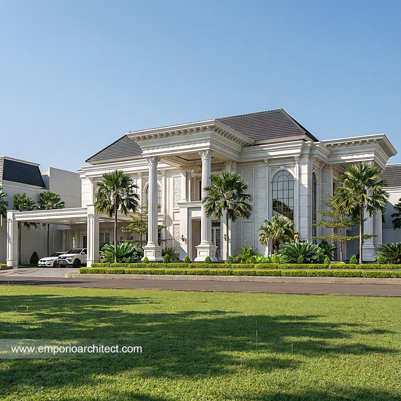 Desain Rumah Klasik 2 Lantai Bapak EWN II 1363 di Banten
