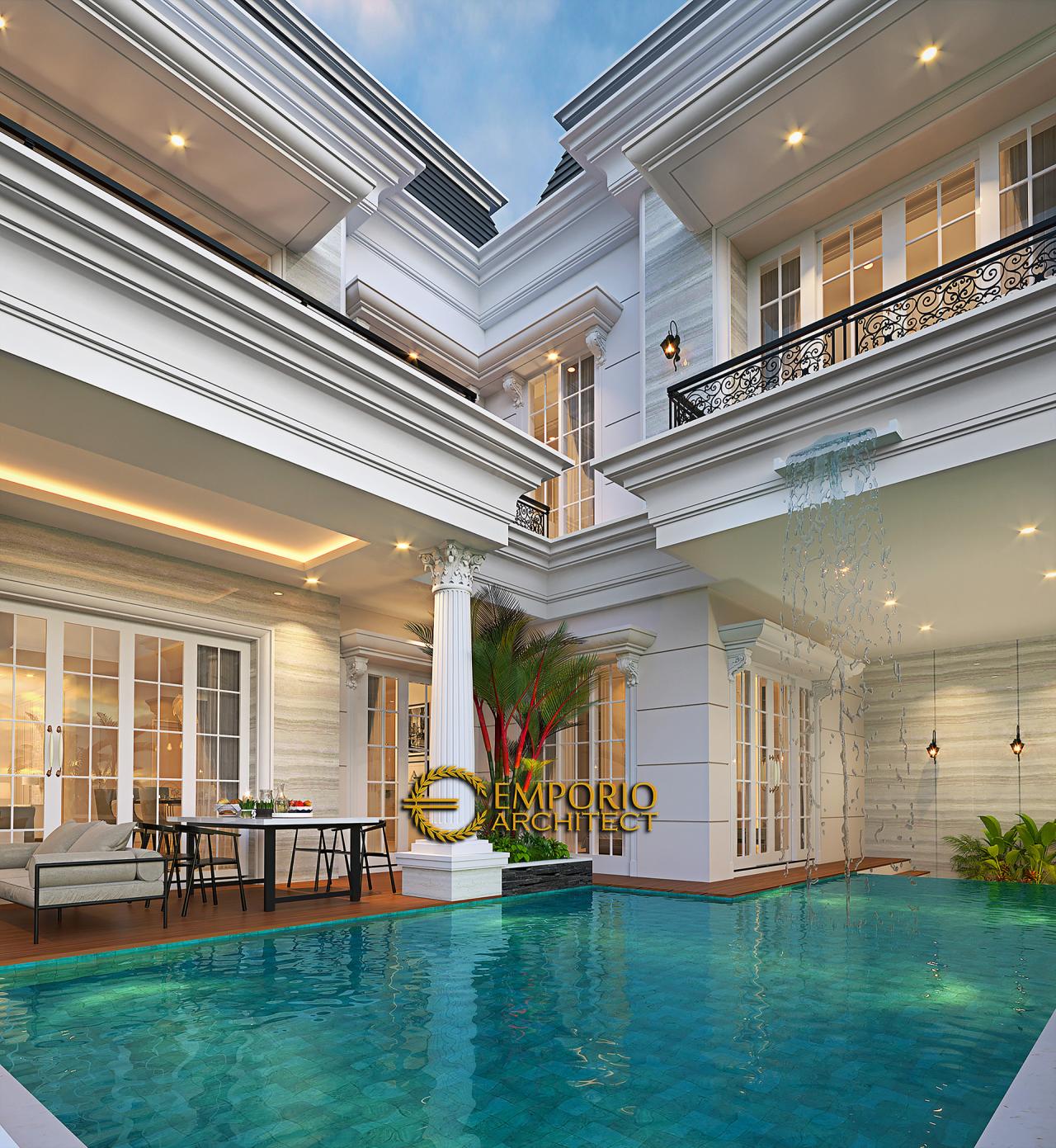 Desain Tampak Detail Belakang Rumah Klasik 2 Lantai Bapak Usman di