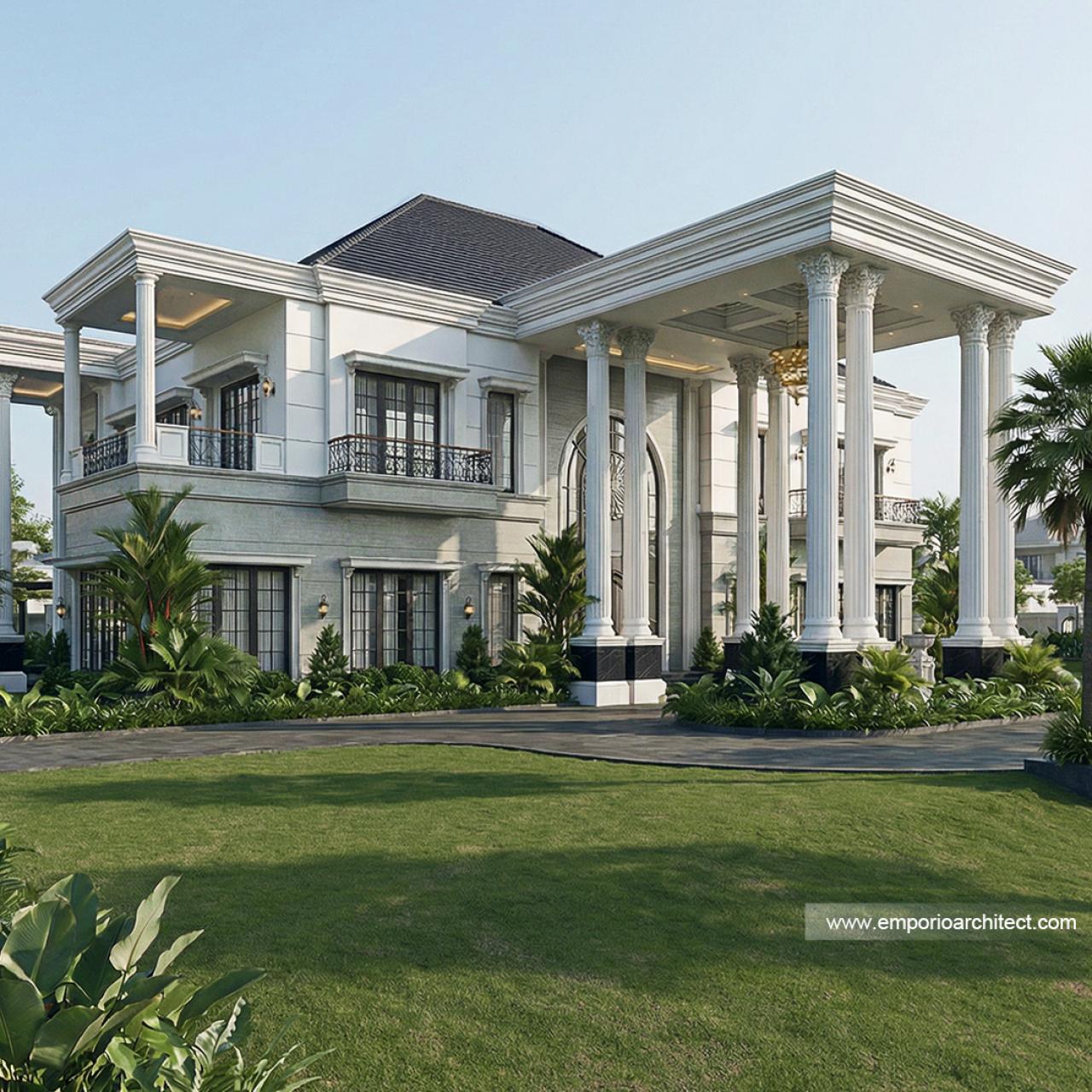 Desain Rumah Klasik 2 Lantai Bapak RFL 2247 di Samarinda