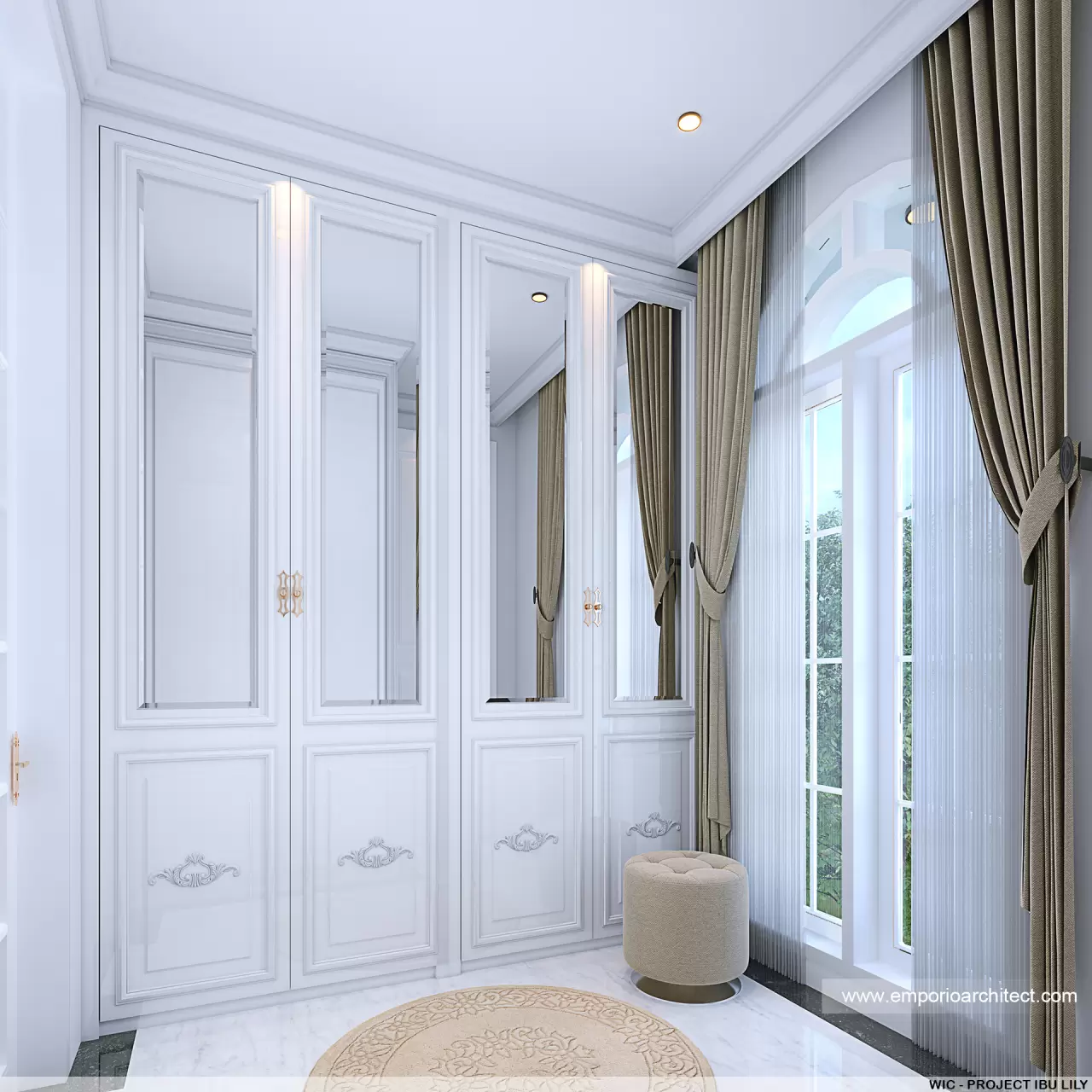 Desain Walk In Closet Rumah Klasik 2 Lantai Ibu Lily di Medan 21007