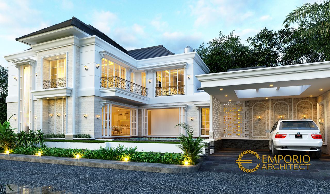 Desain Tampak Depan 2 Rumah Klasik 2 Lantai Ibu Titin di Banjarmasin, Kalimantan Selatan 3