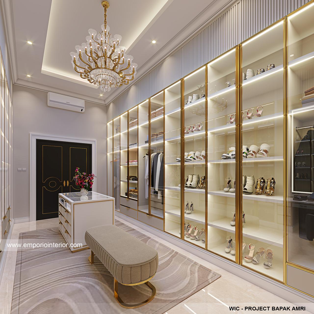 Desain Walk In Closet Rumah Klasik 2 Lantai Bapak AR di Batam 32054