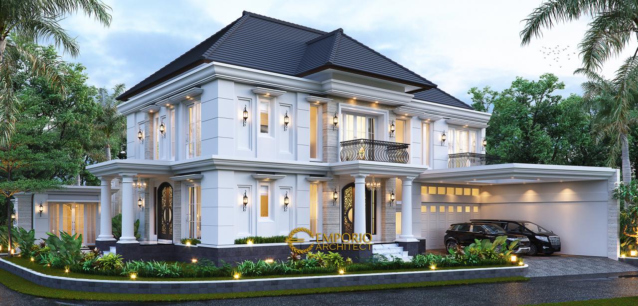 Desain Rumah Klasik 2 Lantai Bapak Mohammad di Surabaya - Tampak Hook 1