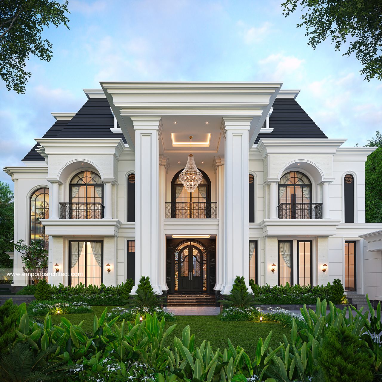 Gambar Desain Rumah Klasik Mediteran 2 Lantai Bapak RZQ di  Batang, Jawa Tengah