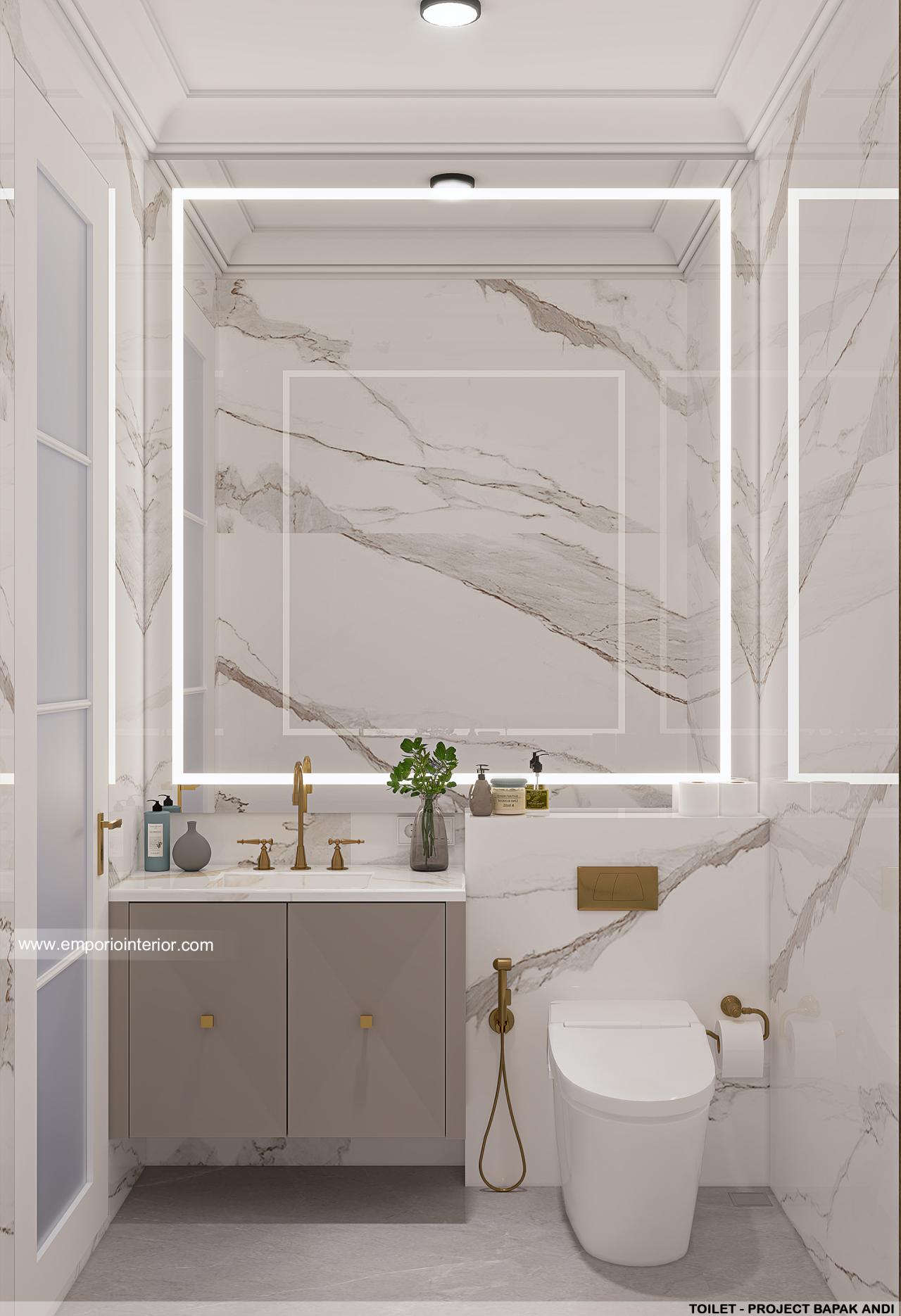 Desain Toilet Rumah Klasik 3 Lantai Bapak Andi di Batam 