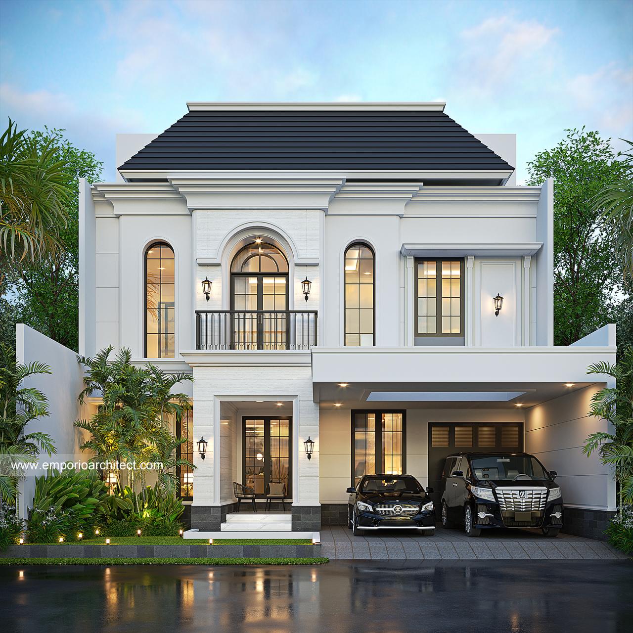 Gambar Desain Rumah Klasik 3 Lantai Ibu RLY 1510 di  Tebet, Jakarta Selatan