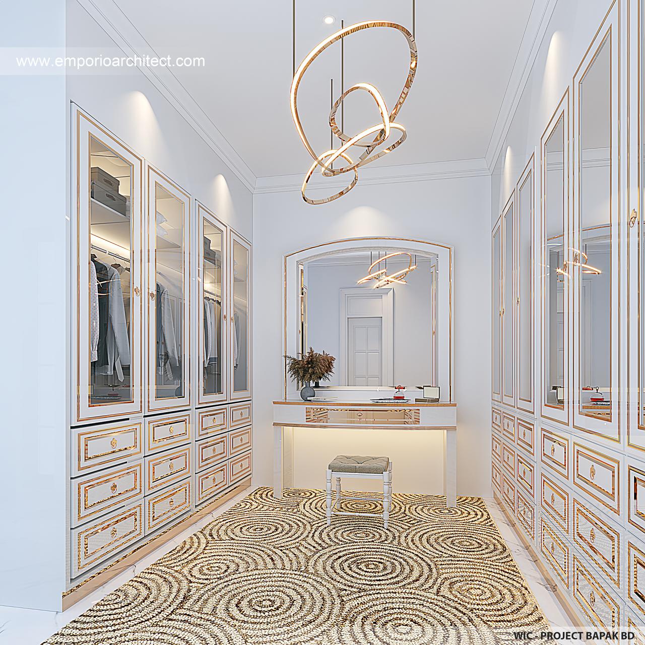 Desain Walk In Closet Rumah Klasik 3 Lantai Bapak BD di Bekasi 34082 ...