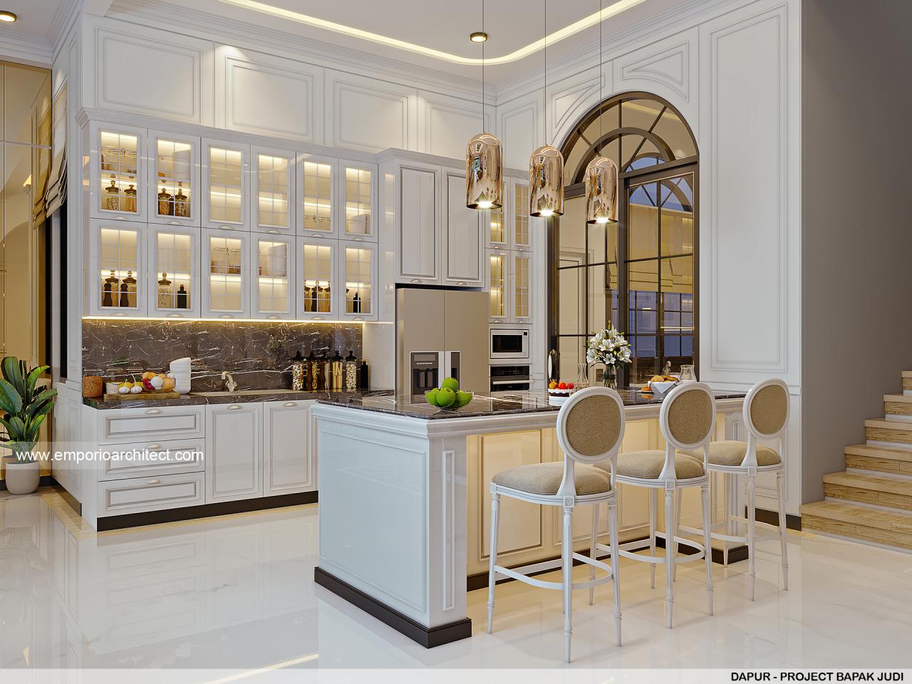 Desain Dapur Rumah Klasik 3 Lantai Bapak JD di Jakarta Utara 16812