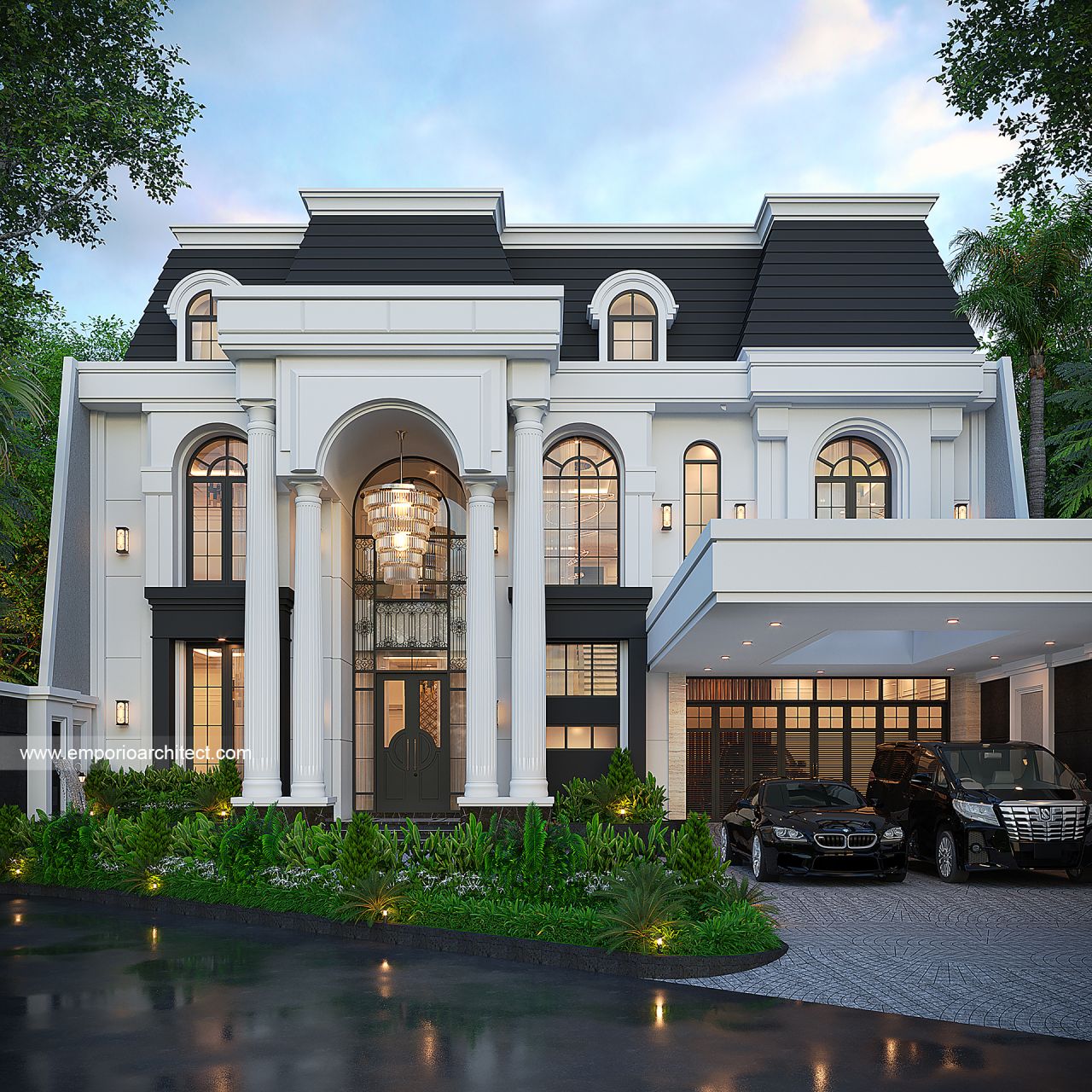 Gambar Desain Rumah Klasik Mediteran 2 Lantai Ibu SKW di  Bandung