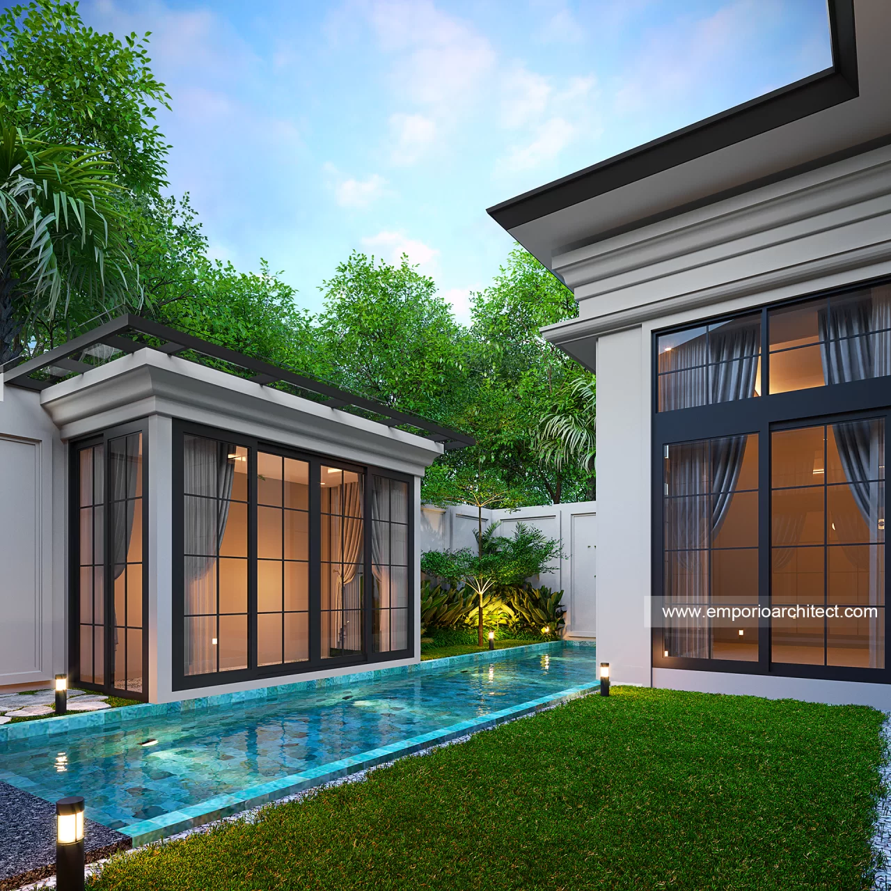 Desain Tampak Detail Samping 2 Rumah Klasik Modern 1 Lantai Bapak MG di Karawaci, Tangerang 41600