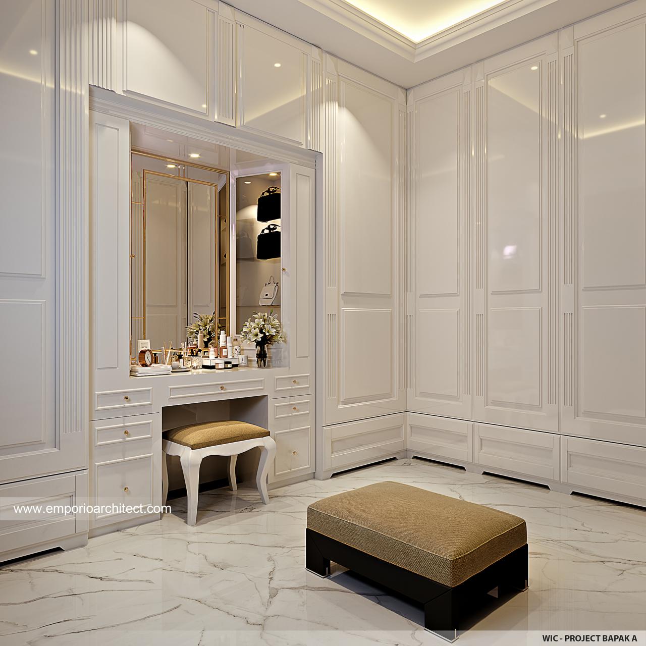 Desain Walk In Closet Rumah Klasik Modern 2 Lantai Bapak ATS di Jakarta ...