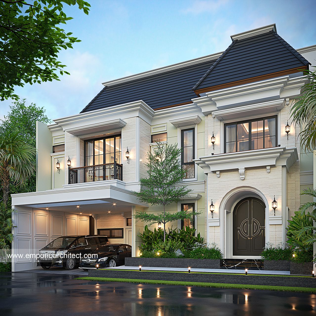 Image Mr. AMH 1681 Mediterranean Classic House 2 Floors Design - Palembang