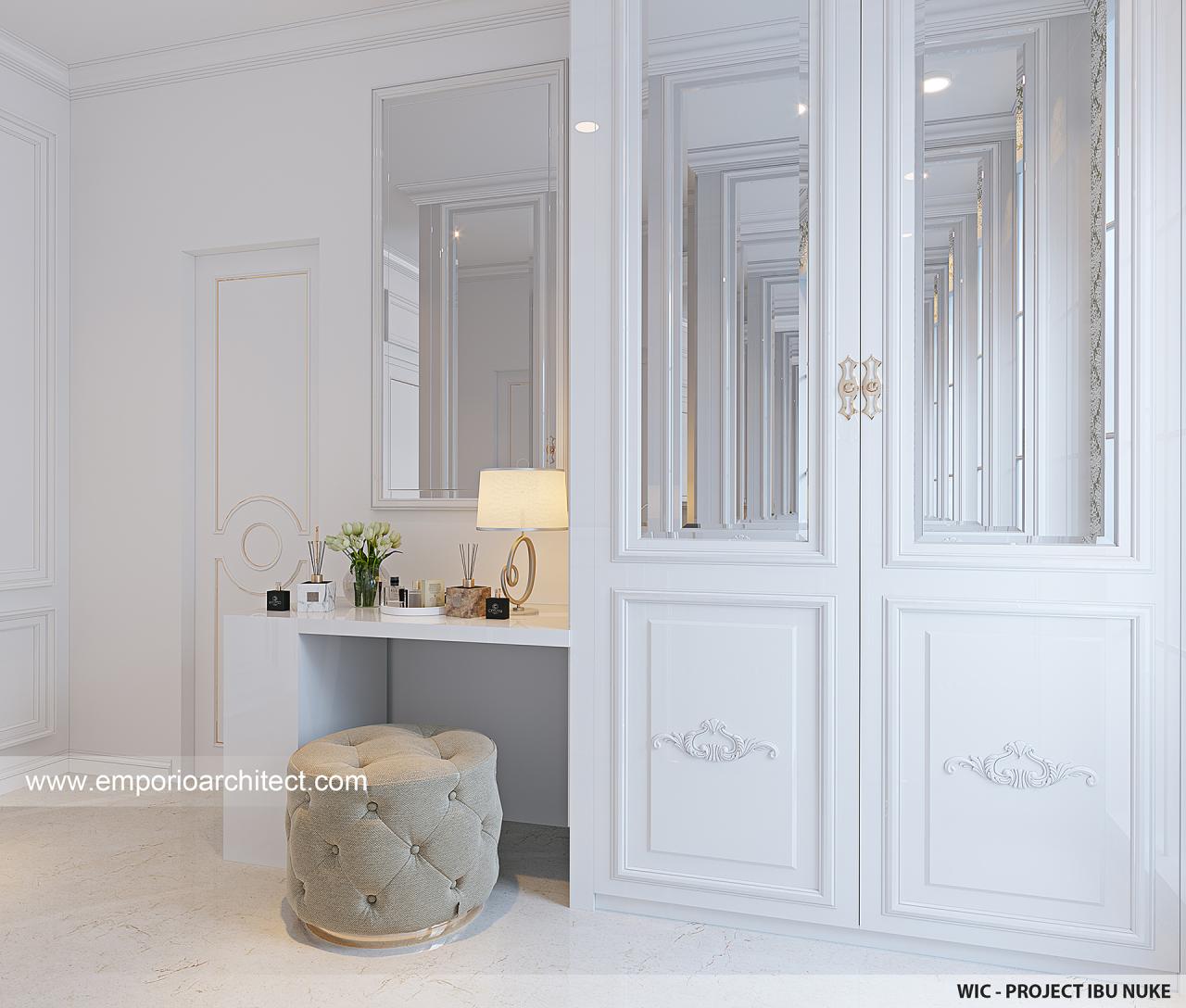Desain Walk In Closet Rumah Klasik Modern 3 Lantai Ibu NKE di Jakarta ...