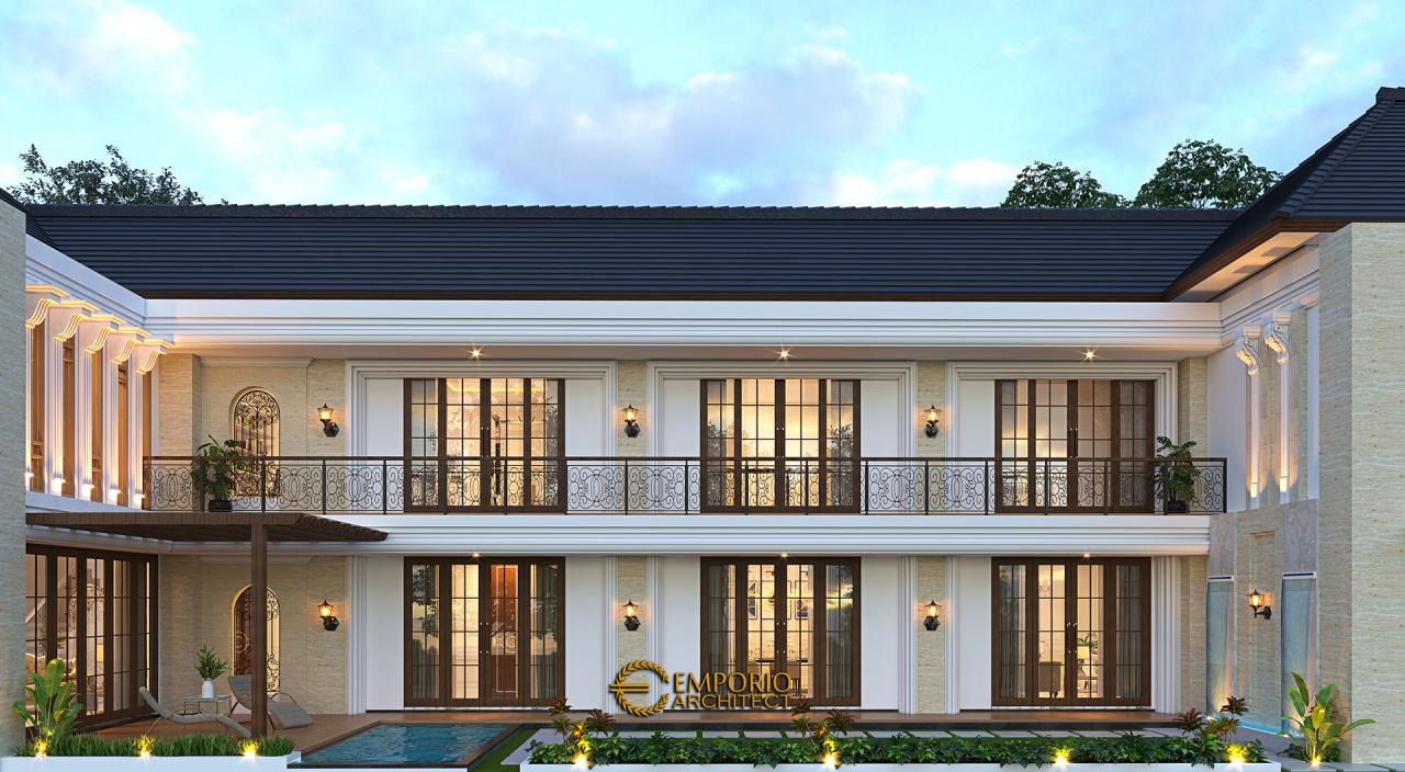 Desain Tampak Samping Rumah Mediteran 2 Lantai Ibu Nurul di Ponorogo, Jawa Timur 4