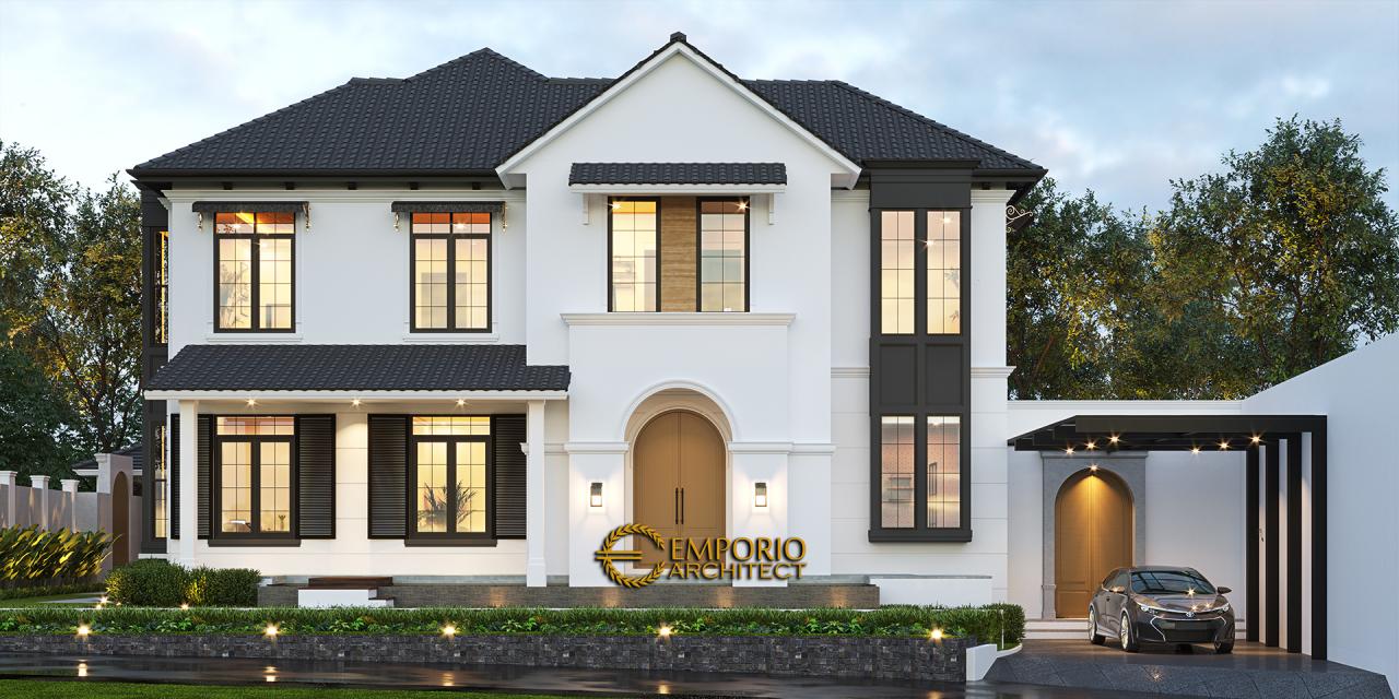 Desain Tampak Samping Rumah Mediteran 2 Lantai Ibu Patricia di Bogor, Jawa Barat 5