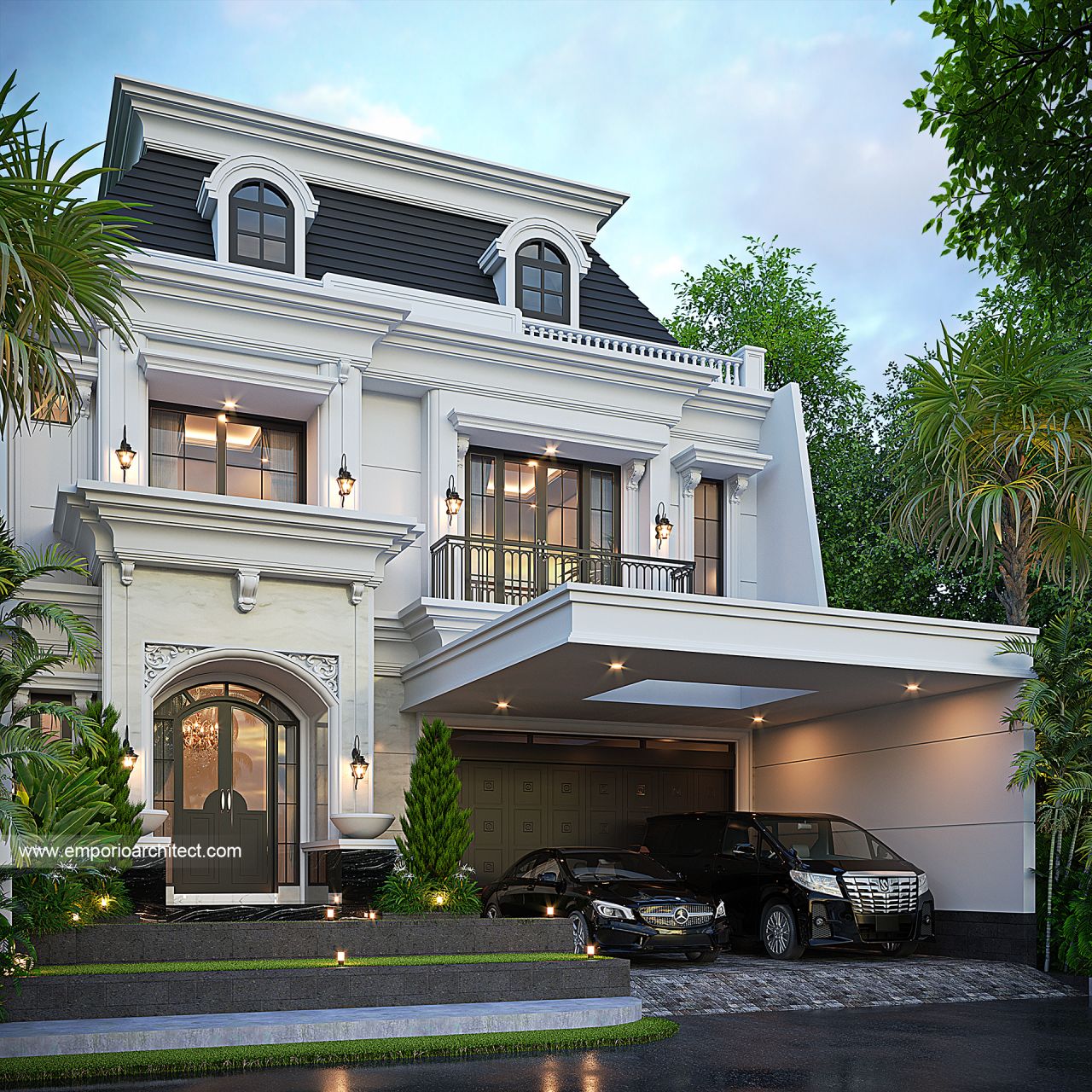 Gambar Desain Rumah Mediteran 2 Lantai Bapak MDT 2068 di  Mojokerto