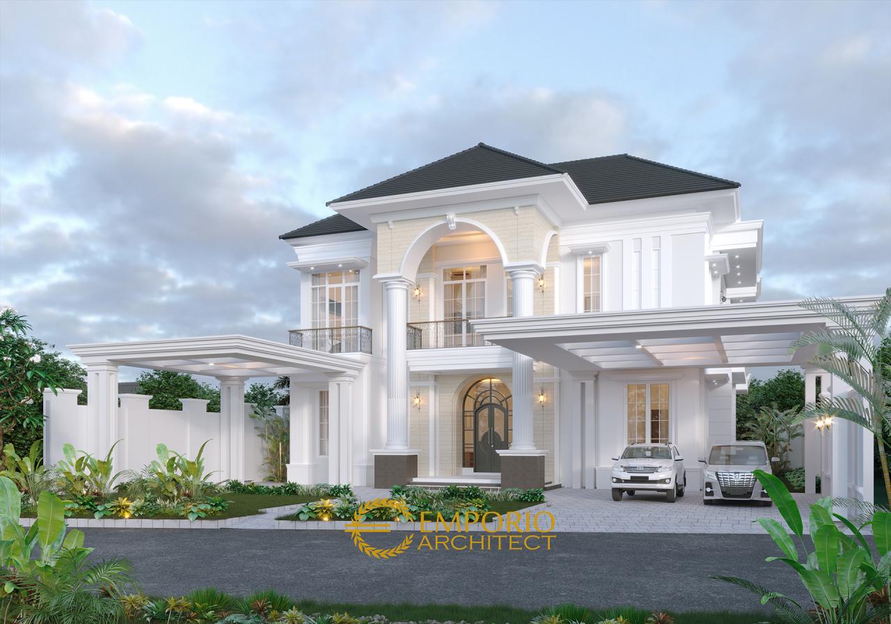 Desain Tampak Depan Rumah Mediteran 2 Lantai Bapak Datuk Sabri di Malaysia 1